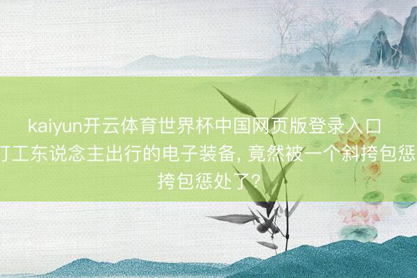 kaiyun开云体育世界杯中国网页版登录入口 数码打工东说念主出行的电子装备, 竟然被一个斜挎包惩处了?