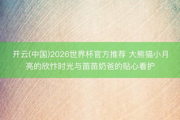 开云(中国)2026世界杯官方推荐 大熊猫小月亮的欣忭时光与苗苗奶爸的贴心看护