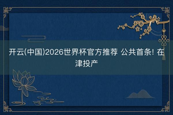 开云(中国)2026世界杯官方推荐 公共首条! 在津投产